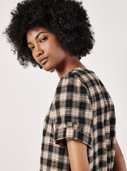Check Print Swing Mini Dress