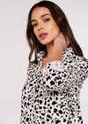 Paintsplash Shirt Mini Dress, Cream, large