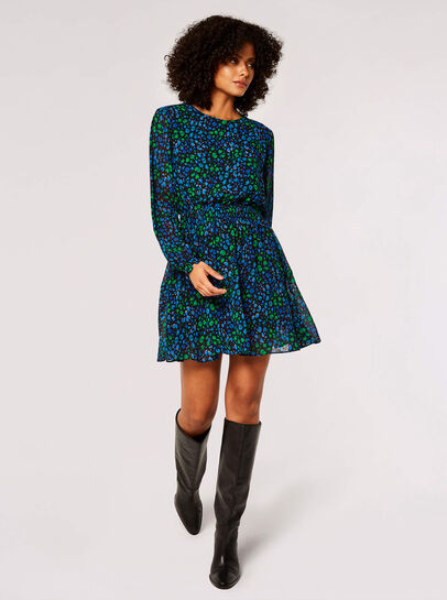 Animal Print Chiffon Mini Dress