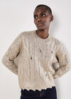 Distressed Gold Foil Metallic Cable Jumper, Gold, large