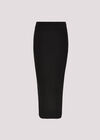 Ribbed Knit Maxi Skirt, Black, large