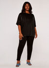Curve Mini Sequin Batwing Top, Black, large