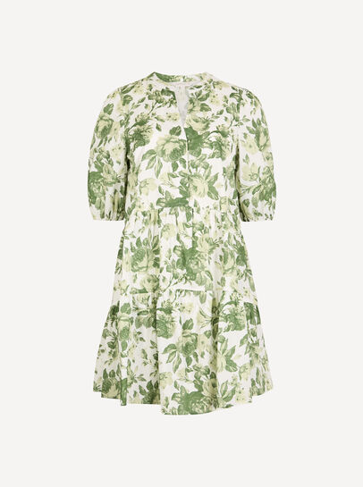 Floral Print Cotton Mini Dress