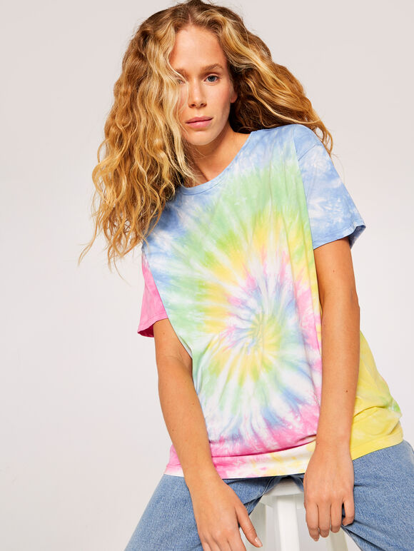 Tie Dye Tshirt, Pink, large