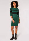 Stripe Panel Bodycon Mini Dress, Green, large