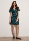 Vintage Floral Mini Tea Dress, Pine Green, large