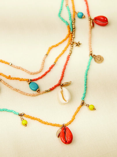 Colourful Beaded Layered Necklace