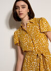 Scattered Squares Shirt Mini Dress, Mustard, large