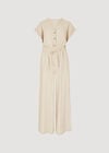 Stripe Woven Palazzo Jumpsuit, Stone, large