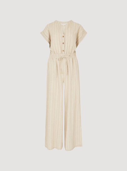 Stripe Woven Palazzo Jumpsuit