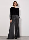 Diamante Snakeskin Sparkle Jumper, Black, large