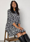 Curve Soft Touch Cheetah Mini Dress, Grey, large