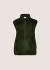 Fleece Zip-Through Gilet, Khaki, large