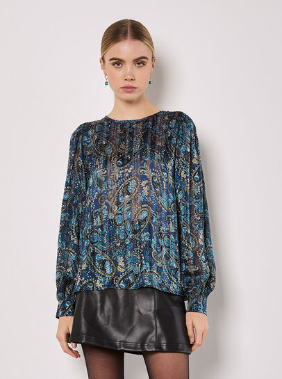 Paisley Sparkle Self Stripe Blouse