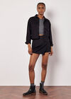Tailored Woven Mini Skort, Black, large