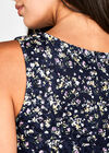 Printed Lace Skater Dress, Navy, large