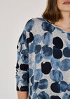 Abstract Circles Oversized Top, Navy, large