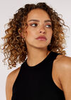 Ribbed Mini Dress, Black, large