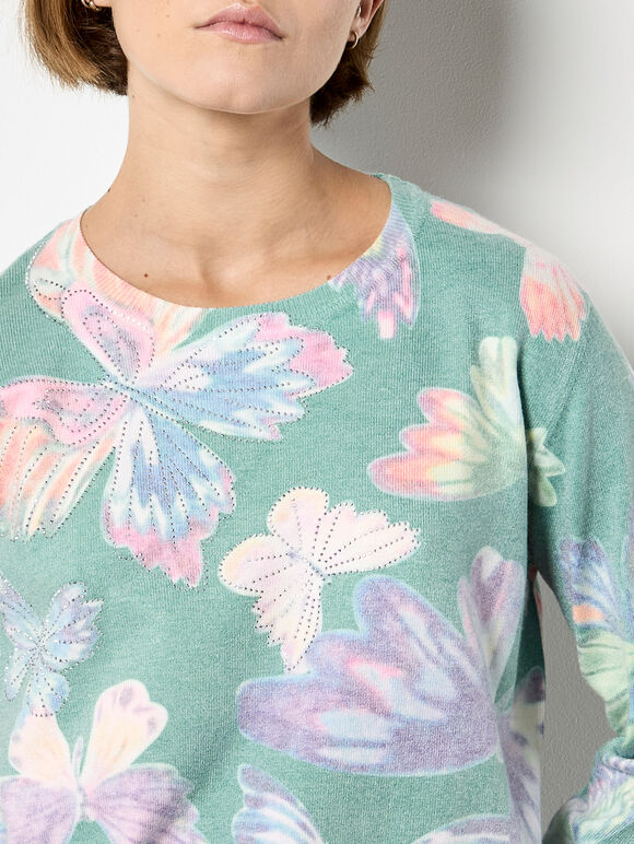 Butterfly Jumper, Green, large