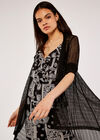 Mesh Waterfall Cardigan, Black, large
