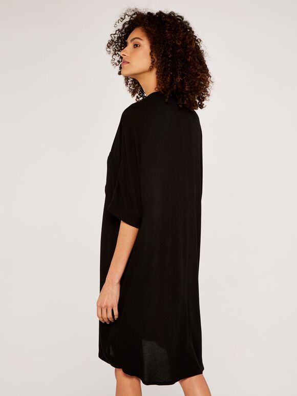 Shirt Dress, Black, large
