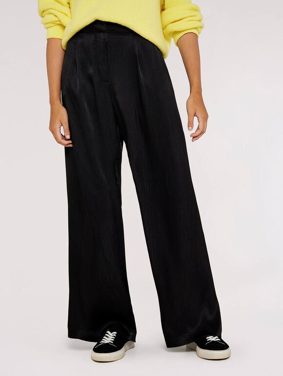 Wide Leg Trouser, Black, large