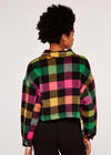 Gingham Cropped Shacket, Green, large