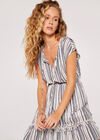 Stripe Ruffle Dress, Blue, large
