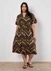Curve Tie Dye Chevron Midi Dress, Rust, large