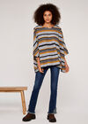 Striped Poncho Top, Mustard, large