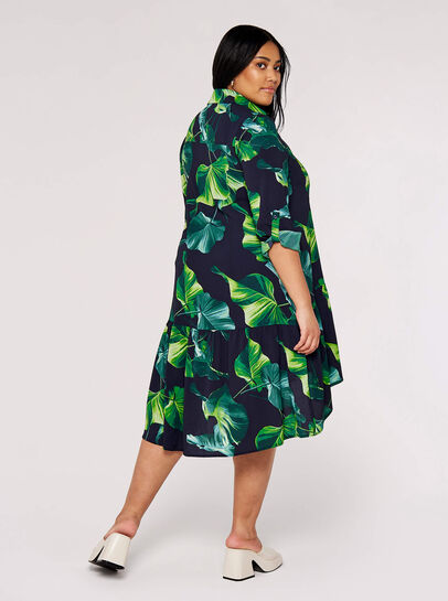 Curve Leaf Shirt Mini Dress