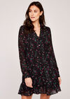 Watercolour Thistle Ruffle Dress, Black, large