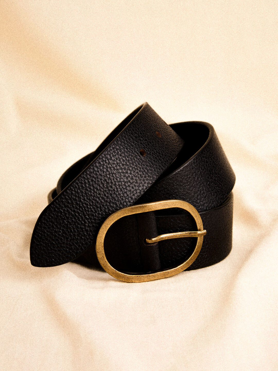 Image of Leather Gold Buckle Belt