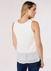 Crochet Layered Top, White, large