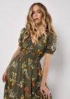 Watercolour Floral Maxi Dress, Khaki, large
