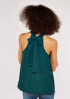 Tie Neck Sleeveless Blouse, Green, large
