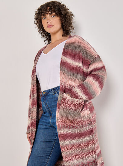 Curve Ombre Chunky Knit Cardigan