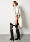Faux Fur Trim Cape, Cream, large