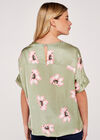 Large Flower Kimono Sleeve Top, Mint, large
