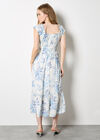 Floral Smocked Midi Dress, Cream, large