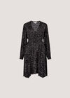 Leopard Hanky Hem Mini Dress, Grey, large