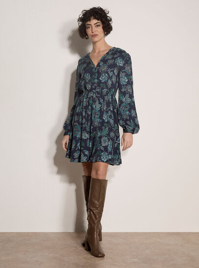 Folk Floral Mini Dress