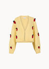 Chunky Knit Strawberry Cardigan, Yellow, large