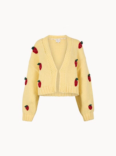 Chunky Knit Strawberry Cardigan