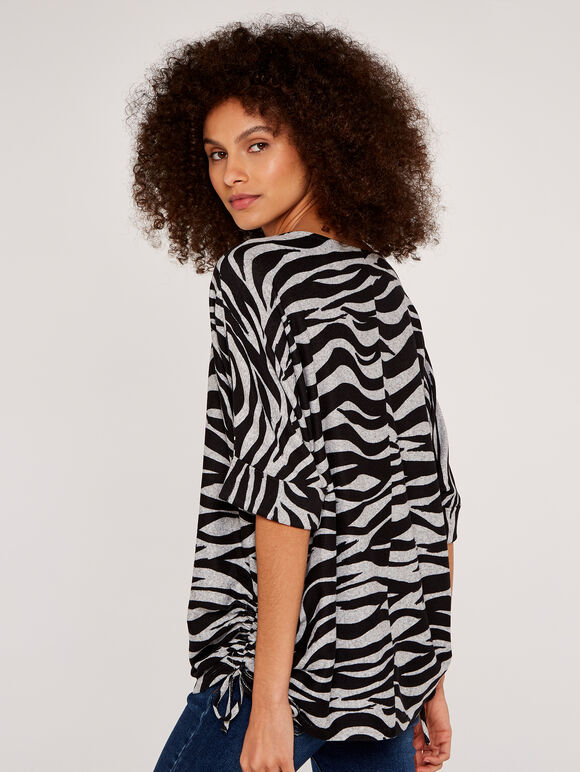 Zebra Top, Grey, large