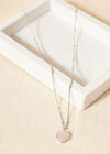 Silver Heart Gold Necklace, Pink, large