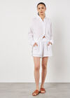 Textured Cotton Shorts, White, large