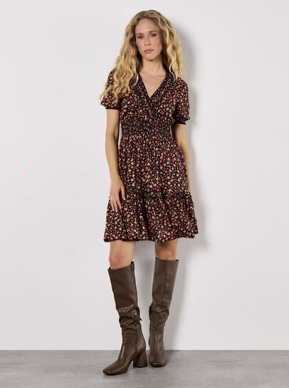 Ditsy Floral Smocked Mini Dress