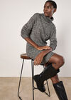 Chunky Knit Jumper Mini Dress, Dark Grey - Charcoal, large