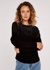 Stud Detail Batwing Jumper, Black, large